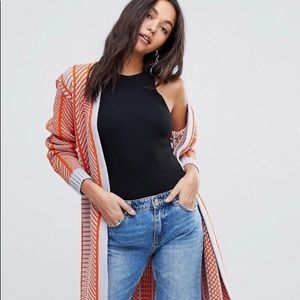 PrettyLittleThing Longline Patterned Cardigan